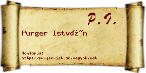Purger István névjegykártya